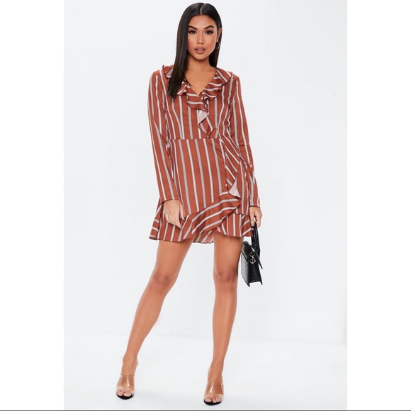 Missguided Dresses & Skirts - 🍀Missguided Stripe Ruffle Stripe Tea Dress Size 8